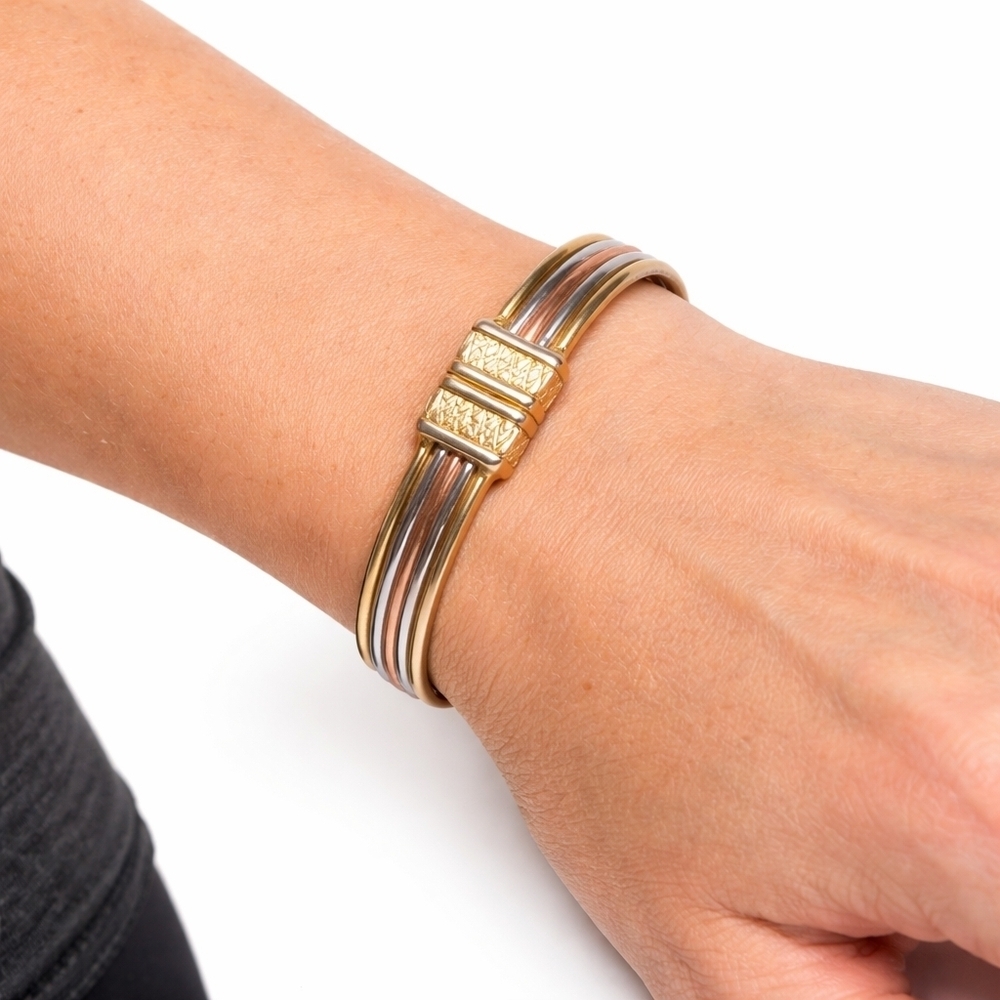 Vintage Tricolor Bangle Bracelet